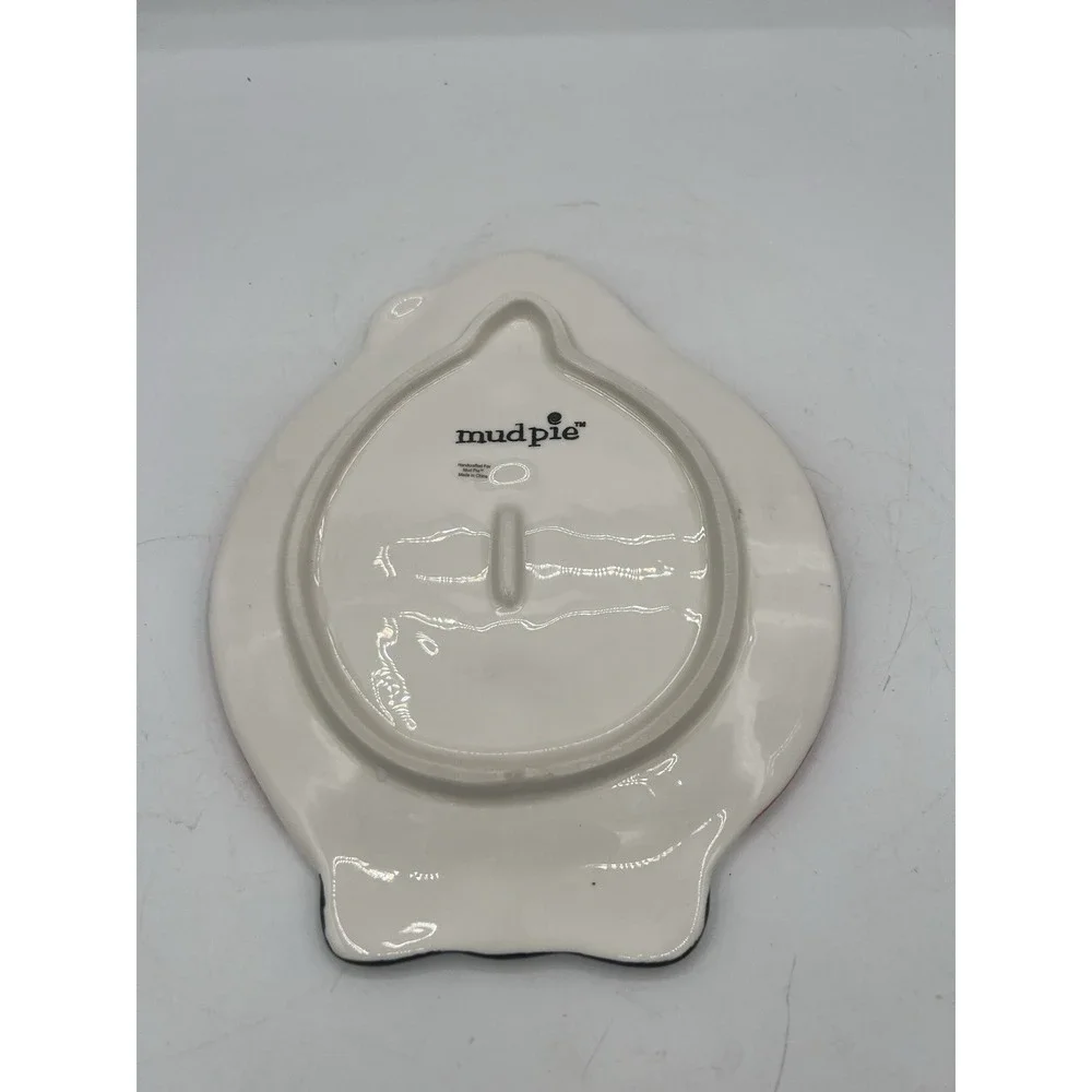 🎅 Mud Pie Santa Trinket/Cookie Tray – Holiday Ceramic Dish‎ – EUC 🎅